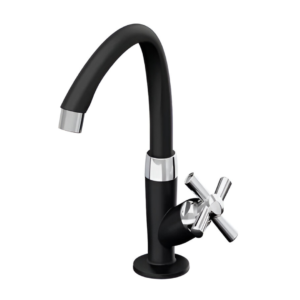 CANILLA LAVATORIO PICO MOVIL ALTO P/MESA TIGRE 1/2 NEGRO - CROMO 631 CROSS