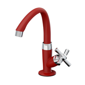 CANILLA LAVATORIO PICO MOVIL ALTO P/MESA TIGRE 1/2 ROJO - CROMO 632 CROSS