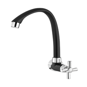 CANILLA COCINA PICO MOVIL ALTO P/ PARED TIGRE 1/2 NEGRO - CROMO 629 CROSS