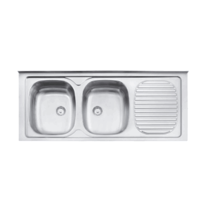 PILETA ACE INOX TRAMONTINA 2 BACHAS ESCURRIDOR DERECHA C/ SOPAPA 1,20X0,50 93445/600