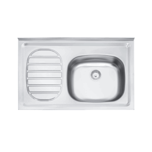PILETA ACE INOX TRAMONTINA 1 BACHA ESCURRIDOR IZQUIERDA C/ SOPAPA 0,80X0,50 93420/500