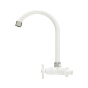 CANILLA COCINA PICO MOVIL ALTO P/ PARED DESA 1/2 BLANCO-CROMO 87501