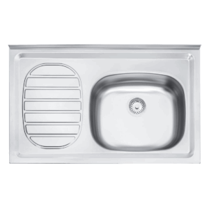 PILETA ACE INOX TRAMONTINA 1 BACHA ESCURRIDOR DERECHA C/ SOPAPA 0,80X0,50 93410/500