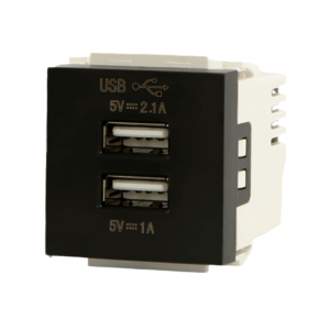 TOMA DOBLE USB ELEKTRON 36MM NEGRO C19913-1 (40 X CJ)