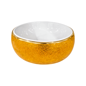 CUBA SOBREPONER REDONDA DORADO/BLANCO 39 CM 80025A