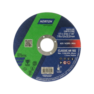 DISCO DE CORTE METAL NORTON CLASSIC 4.5" 115 X 1.0  (24 X PQ)