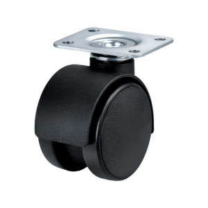 RUEDA GIRATORIA NEGRA C/ PLACA RD50 AMALGAMA REF:21515