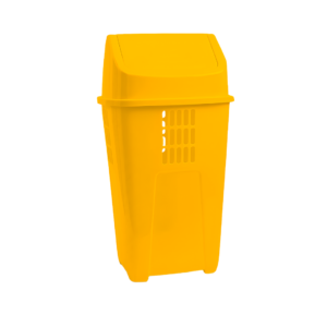 BASURERO BASCULANTE PLASTICO PLASVALE RECICLADOR 50LTS AMARILLO P/METAL P757D