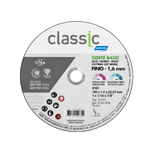 DISCO DE CORTE METAL NORTON CLASSIC  7" 180 X 1,6  (25 X PQ)