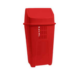 BASURERO BASCULANTE PLASTICO PLASVALE RECICLADOR 50LTS ROJO P/PLASTICOS P757D