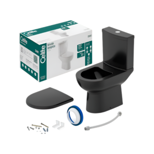 JUEGO DE BAÑO CELITE SMART MATE NEGRO 3 PIEZAS (inodoro, cisterna y tapa asiento)