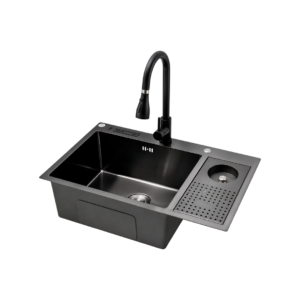 BACHA KIT INOX BLACK KANON SANILUX 72 X 45CM 7245C