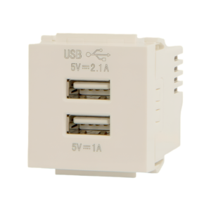TOMA DOBLE USB ELEKTRON 36MM BLANCO C19913 (40 X CJ)